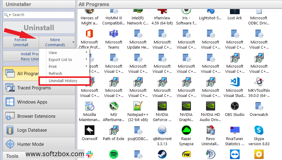 Revo Uninstaller Pro working features